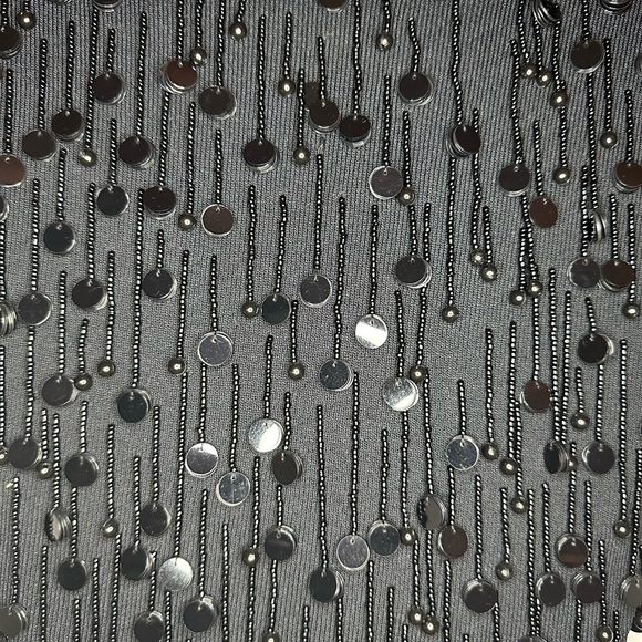 CYRUS black woman size large top dangling sequence - Picture 3 of 5